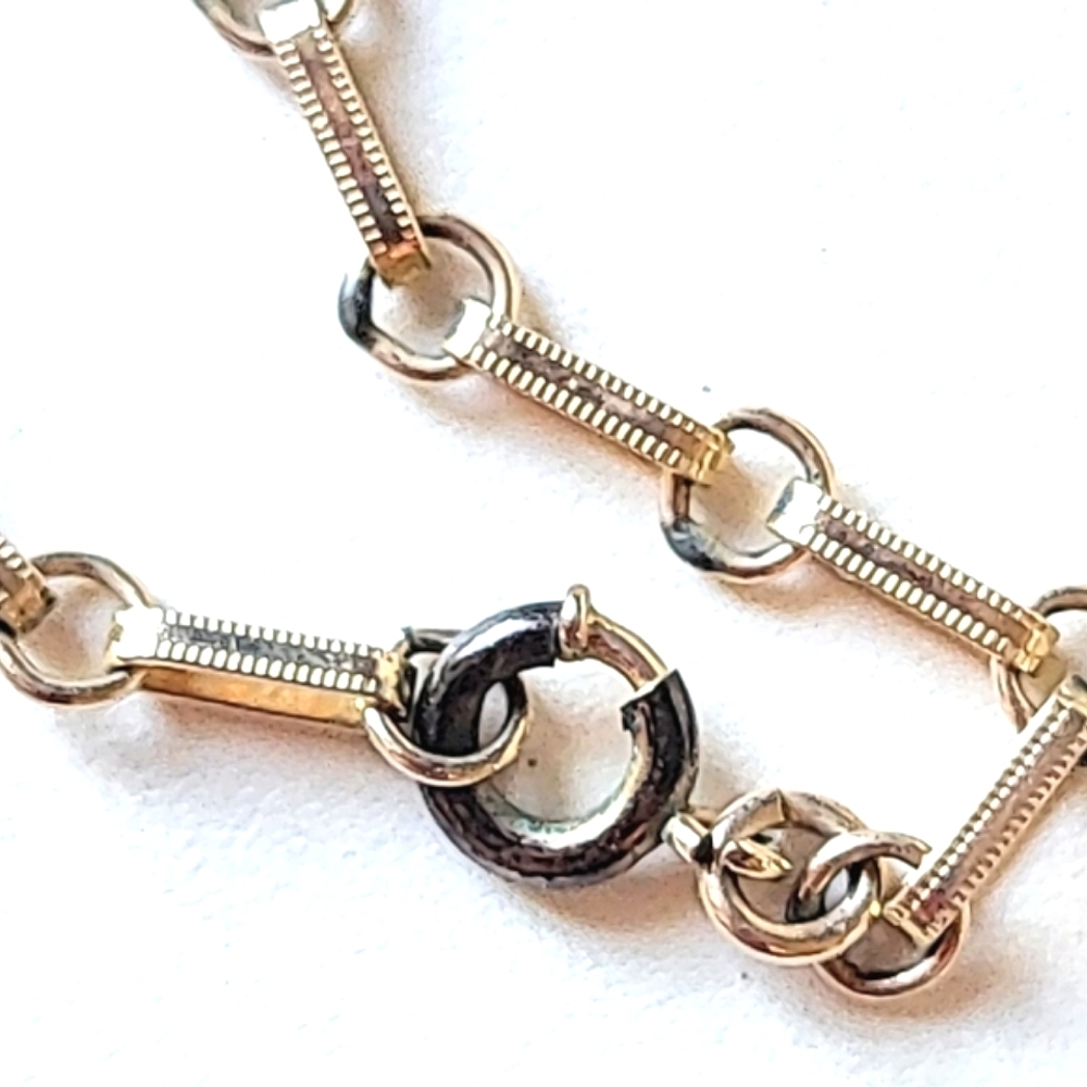 Art Deco Gold-filled Necklace with Genuine Pearls Signed AMCO - Picture 9 of 15